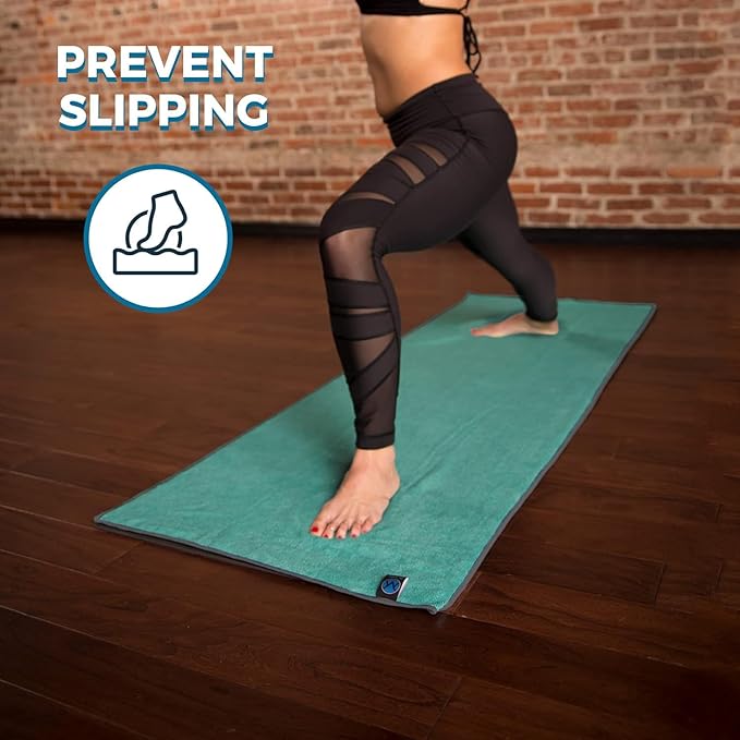 Youphoria Yoga Microfiber Non-Slip Towel - Hot Yoga Mat Towel for Enhanced Grip and Sweat Absorption
