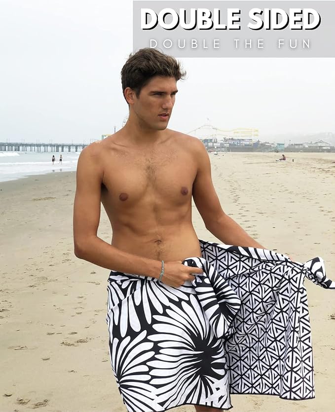 ECCOSOPHY Microfiber Beach Towel - Sand Free Towels are Quick Dry, Light Weight, Super Absorbent - Perfect Pool, Travel, Cruise, Camping Essentials - Oversized Extra Large for Adults 71x35 in