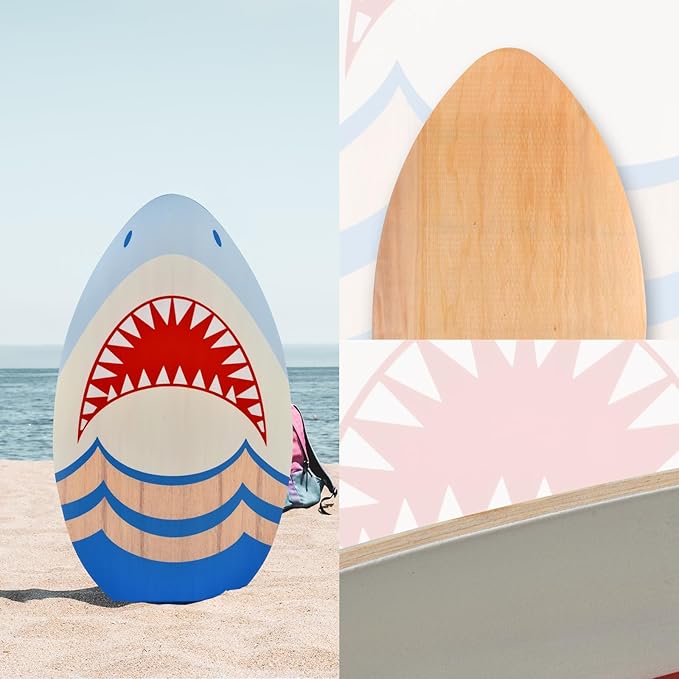 seething 35 Inch Skimboard with High Gloss Coat Wood Skim Board for Beginners,Kids, Teenagers, Adults and All Skimming