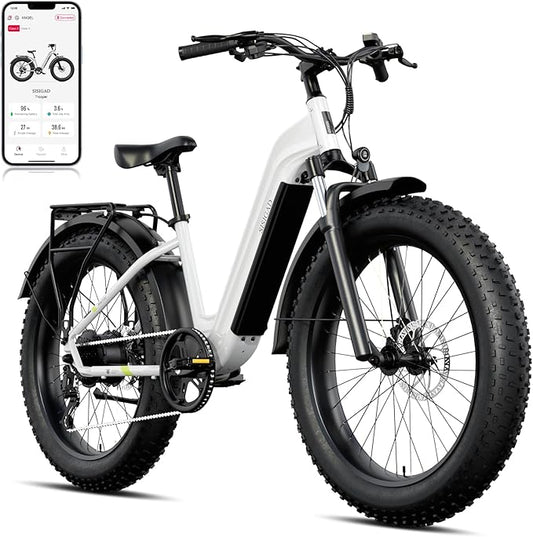 SISIGAD Electric Bike for Adults, 1500w | 50Miles | 32Mph Electric Mountain Bike - 48V 15Ah Removable Built-in Battery, 26" Fat Tire Dirt Ebike - 7Speed Shock Absorber E-MTB UL2849 Tested for Commute