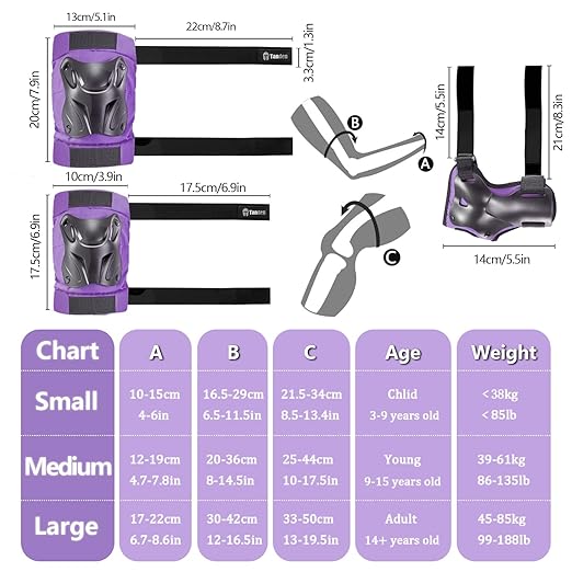 Skating Protective Gear Kids Toddler Knee Pads and Elbow Pads Set, Bike Protection for Kids Wrist Guards for Roller Skating Skateboarding Cycling Purple