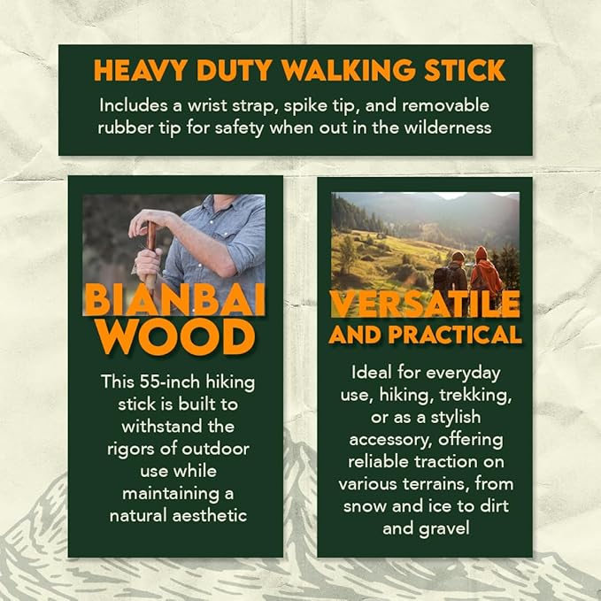 SE Survivor Series 55" Hand Carved Wolf Hiking Stick, Weatherproof, Rope Wrapped, Metal Tip - WS626-55RW