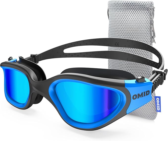 OMID Swim Goggles, P2 Polarized Swimming Goggles for Men Anti-fog Goggles Swimming for Adult Women