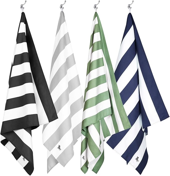 Dock & Bay Beach Towel - Quick Dry, Sand Free - Compact, Lightweight - 100% Recycled - Includes Bag - Cabana - Cayman Khaki - Extra Large (200x90cm, 78x35)