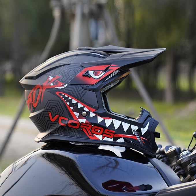 VCOROS H637 Adult Motocross Helmets ATV Dirtbike BMX MX Offroad Adventure UTV Helmets DOT Approved