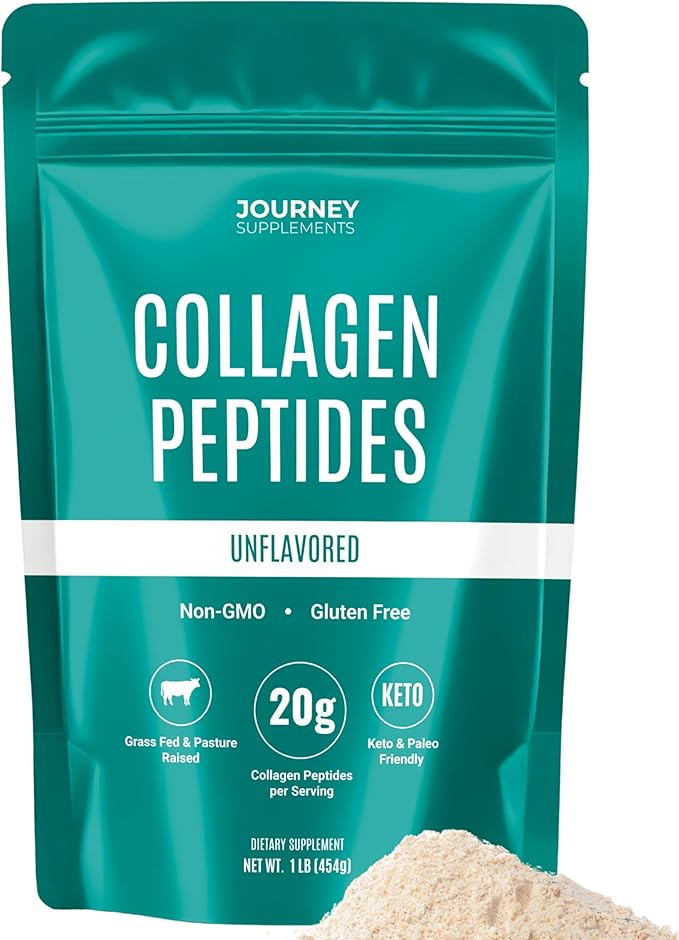 Collagen Peptides Powder, Unflavored, 1 lb – Supports Hair, Skin, Nail, Bone & Joint Health – Hydrolyzed, Grass-Fed, Gluten-Free, Keto-Friendly, Zero Sugar Protein Supplement.