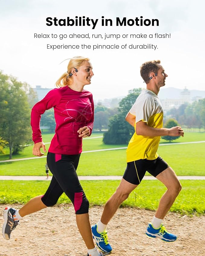 Swimming Headphones-Bone Conduction Headphones Bluetooth V6.0 Open Ear Sports Headset, IP68 Waterproof Built-in MP3 Player 32G Memory, for Running, Cycling (Black)