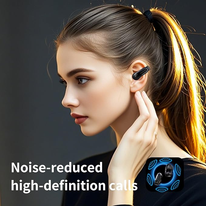 Open Ear Earbuds,Bluetooth 5.4Wireless Headphones,Lightweight Comfort Clip-On Earbuds with Mic for Clear Calls,36H Playtime,Touch Control,IPX5 Waterproof,Fit for Running Cycling Glasses Wearers
