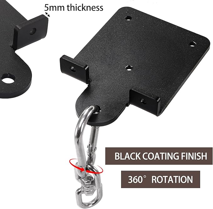 WUWEOT Heavy Bag Hanger, Sturdy Punching Boxing Bag Holder, 360° Rotation Wood Beam Hook Bracket Ceiling Mount for Boxing Muay Thai Training,Aerial Yoga Swing & Hammock