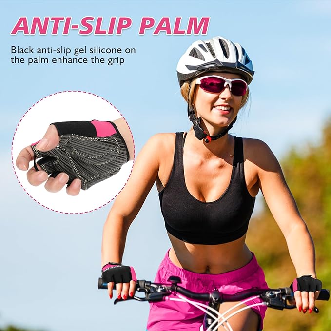 Cycling Gloves with Shock-Absorbing Pad, Extra Grip, Flexible Fit, Light Weight, Breathable for Men and Women Mountain Biking