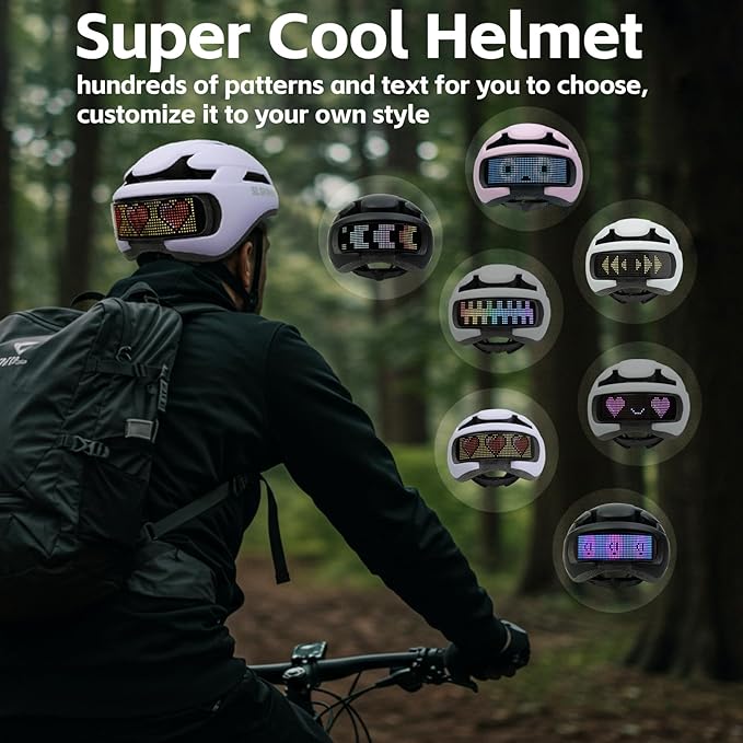 Smart Bike Helmet with Light: Bicycle Helmets for Adult Teens for Mountain & Road Cycling Electric Scooter Skateboard Skating