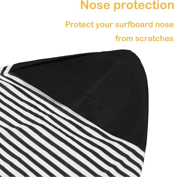 Surf Sock, Surfboard Sock Cover for Longboard Paddleboard Surf Board Sup Paddle Board, 6-8 FT Foot Quick Dry Stretch Surfboard Bag Sleeve with Drawstring Closure