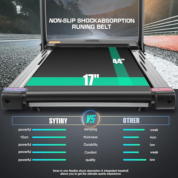 SYTIRY Treadmill with Touch Screen,3.25HP Treadmills for Home with TV and WiFi,Smart Foldable Treadmill with Music,3D Virtual Sports Scene,Popular APP for Social Networking,Walking/Running Machine