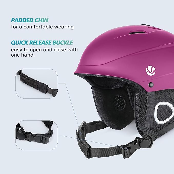 VANRORA Ski Helmet, Snowboard Helmet for Men & Women, Climate Control Venting, Dial Fit, Goggles Compatible, Removable Fleece Liner and Ear Pads, Safety-Certified