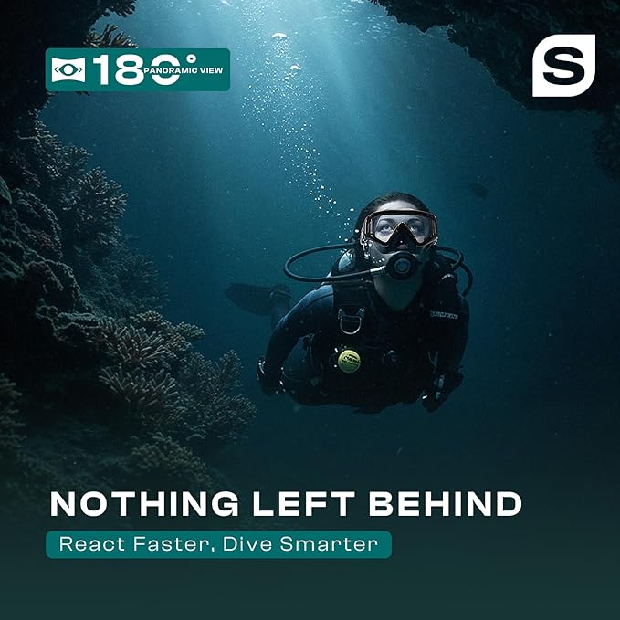 Pano 3 Scuba Diving Mask, Tempered Glass Snorkel Mask Three-Window Scuba Mask No-Leak Dive Mask Silicone Skirt Diving Mask for Snorkeling and Scuba Use