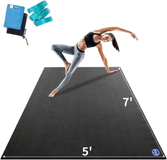 MRO Extra Large Yoga Mat, 12'x6'/9'x6'/7'x5'/6'x4' (9MM) Extra Wide and Thick Exercise Mats for Home Gym Workout, Non-Slip, Soft for Women and Men Fitness, Ideal for Barefoot Yoga, Pilates, stretching
