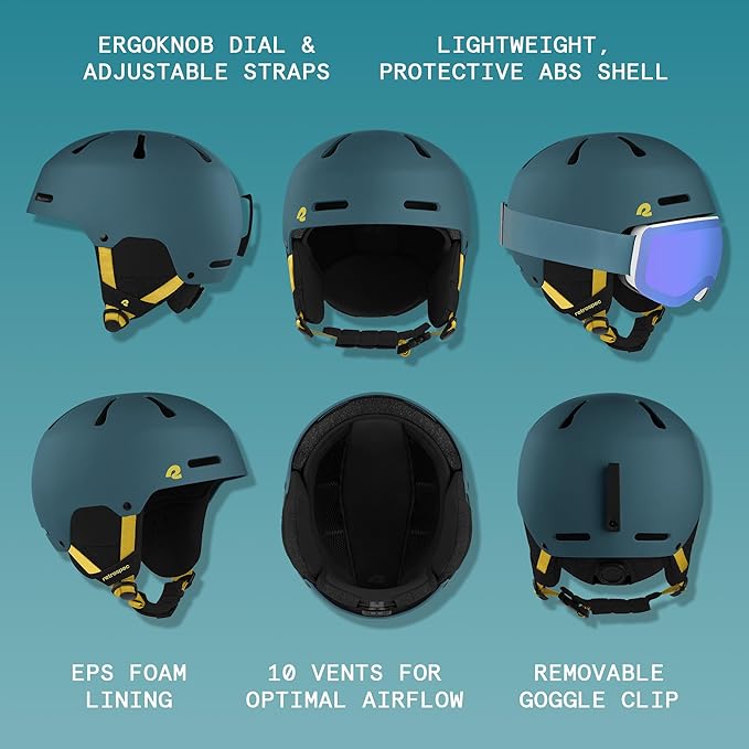 Retrospec Comstock Ski Helmet - Snowboard Helmet for Adults & Youth - Adjustable Fit Snow Helmet with Protective Shell and Breathable Vents for Men, Women, Boys & Girls