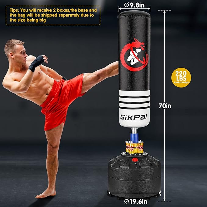 GIKPAL Freestanding Punching Bag with Boxing Gloves, Heavy Boxing Bag with Stand for Adult, Kickboxing Bag for MMA Martial Arts Boxing Traning