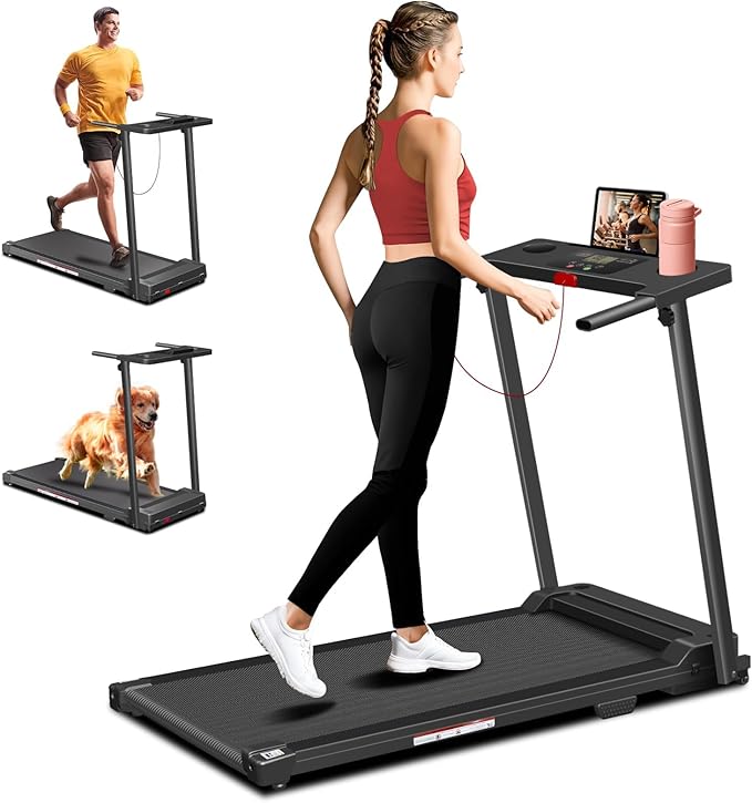 Portable Foldable Treadmills for Home, Small Folding Treadmill for Home Office with 300 LBS Capacity, Walking Running Exercise Electric Compact Treadmill with LED Display