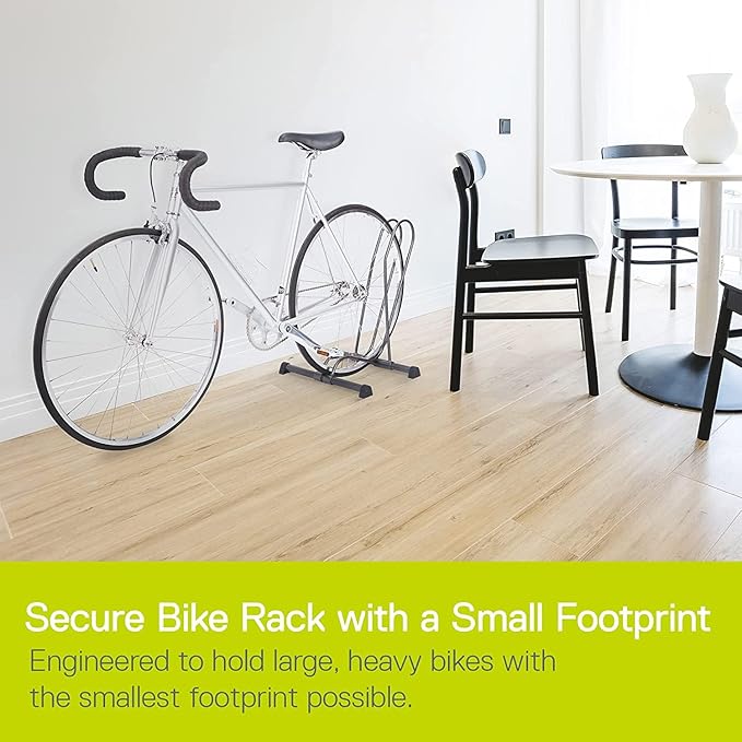 Delta Cycle Single Bike Stand Floor, Tool-Free Adjustable Bike Floor Stand for Mountain, Fat Tire, Road Bikes, Freestanding Bike Stand For Garage Parking