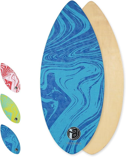 41” Skipper Skimboard with High Gloss Coat Wooden Skim Boards for Beginners, Teenagers and Adults Beach Skimboard 3 Color Traction Pad to Choose
