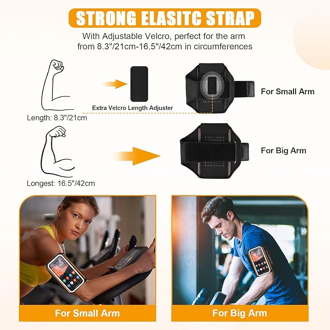 Running Armband for iPhone 15/14/13 Pro/Plus & Galaxy S20/S10, 3D Design Cell Phone Armband with Earphone Pouch Card Slot & Key Pockets, Water Resistant Sports Phone Holder Up to 6.9" Devices