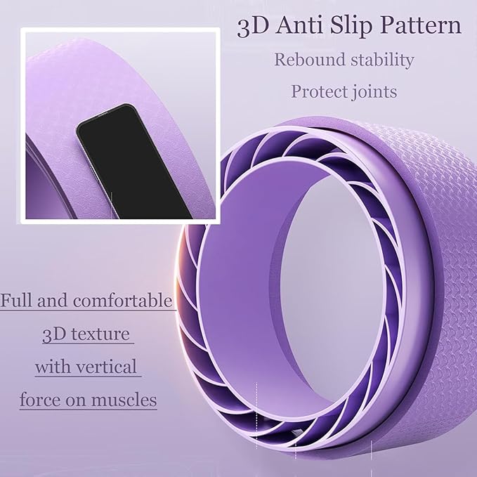 Curve magic wheel：Fit Prop Foam Padded Back Stretcher Wheel with Center Spine Cradle，Yoga Wheel for Improving Yoga Poses, Backbends Balance Stretching PainEssential high-value fitness tool