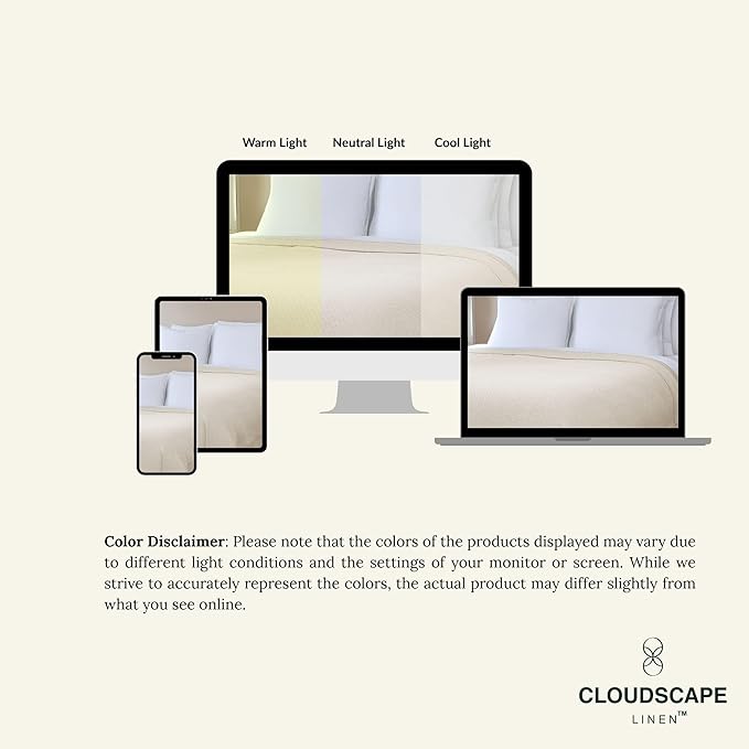 Cloud Scape Linen Herringbone Cotton Throw Blanket for Couch, Bed,Sofa, Home Decor, Soft, Lightweight, All-Season Bed Blanket, 50 x 70, Ivory