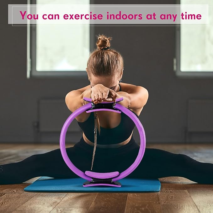 Syhood Pilates Ring 11. 81 Inch Pilates Circle Yoga Ring Magic Lightweight Flexible Workout Equipment for Fitness Physical Therapy Resistance Exercise Arms Legs