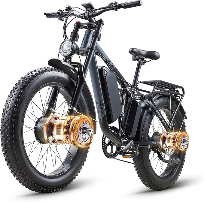 Peak 3000W Dual Motor Ebike for Adults, 48V 25AH Long Range Electric Mountain Bike, 30-34MPH Step-Thru Unlocked Electric Bike