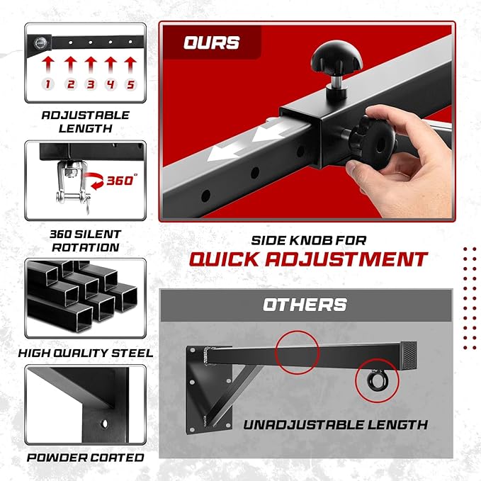 Yes4All Punching Bag Hanger, Stainless Steel Swivel Chain with 4 Snap Hooks for Heavy Bag, Gym Swing, Trapeze, and Hammock