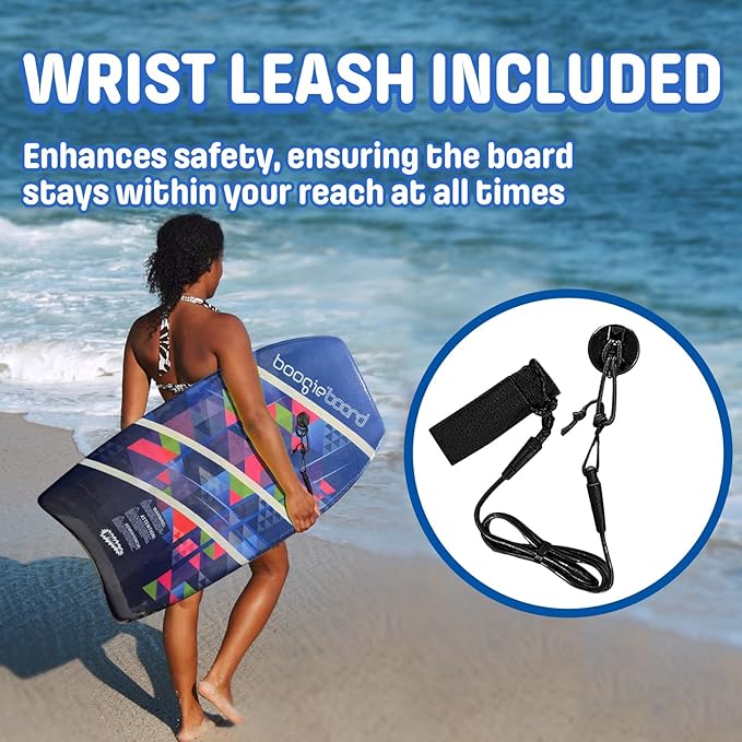 Wham-O Boogie Boards, 37" Body Board for Beach, Lightweight Bodyboard with Wrist Leash for Beginners and Training All Wave Conditions(1 Pack)