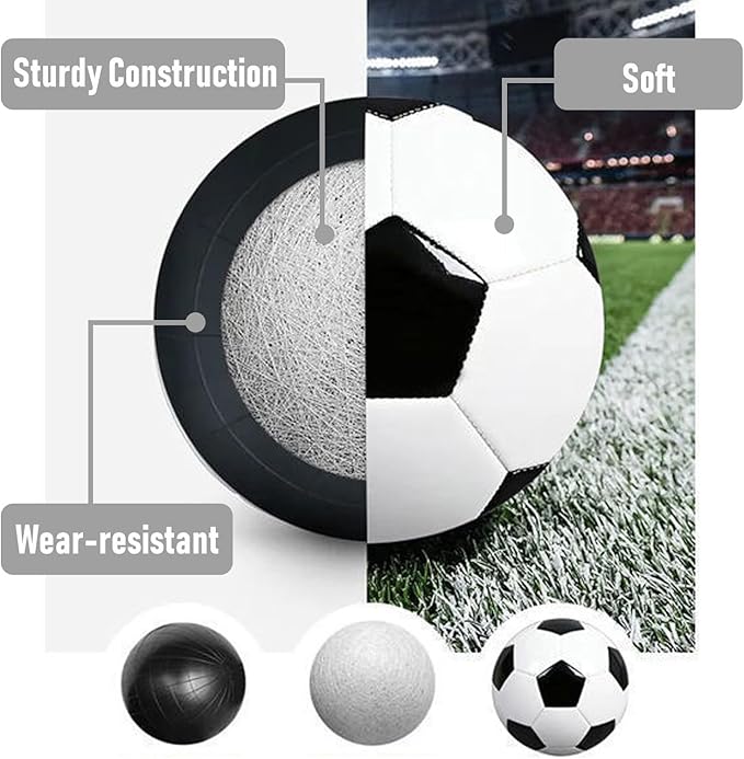 6 Pcs Deflated Soccer Ball Bulk with Pump Size 5/4/3 Sport Soccer Ball Training Ball for Adult Soccer for Game Match Birthday Party Gift