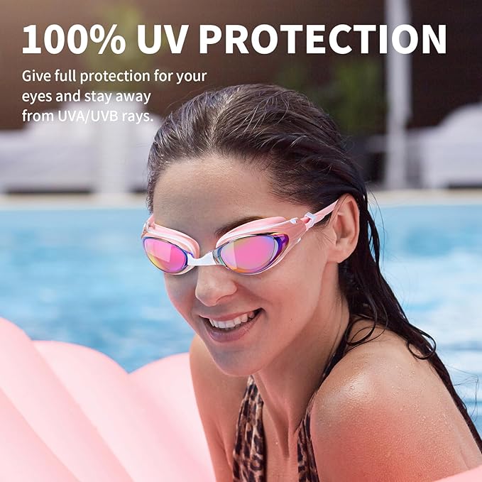 Nearsighted Swim Goggles, Shortsighted Optical Swimming Goggles No Leaking Anti Fog UV Protection for Adult Men Women