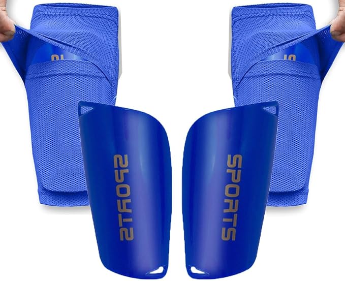 Soccer Shin Guards for Kid Youth Teen Adult - Shin Guards Sleeves with Inserted Pocket Cushion Protection Reduce Shocks and Injuries for TeamSports