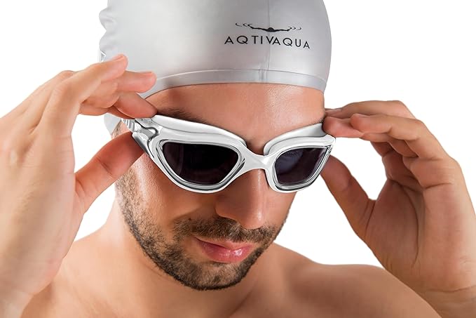 AqtivAqua Swimming Goggles, DX Wide View Swim Goggles for Adult Men Women, Anti Fog No Leaking