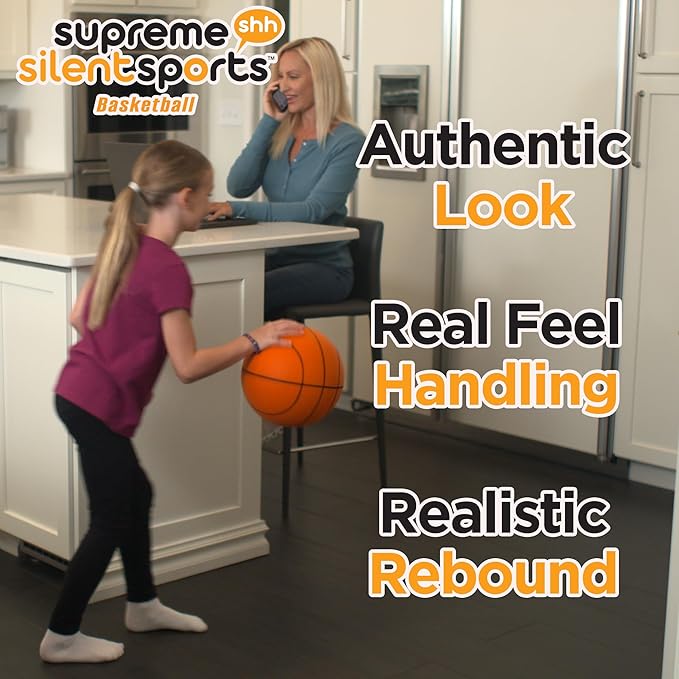 Basketball | Quiet Indoor Safe Premium Foam Ball for Training, Dribbling & Playing, Gift for 3+, Boys & Girls, Never Shrunken or Inflated | Orange (1 Pack)