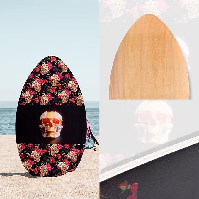 seething 35 Inch Skimboard with High Gloss Coat Wood Skim Board for Beginners,Kids, Teenagers, Adults and All Skimming