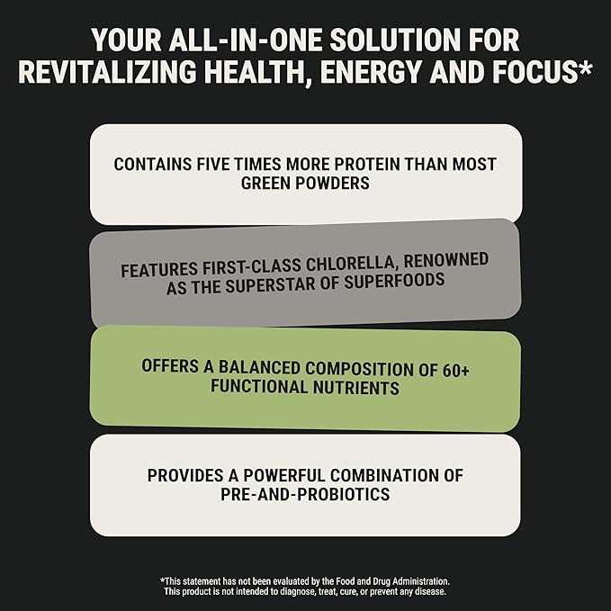 ON3 Athletic Protein Greens Supplement with chlorella, eleuthero and MCT Powder (30 Servings, Herbal)