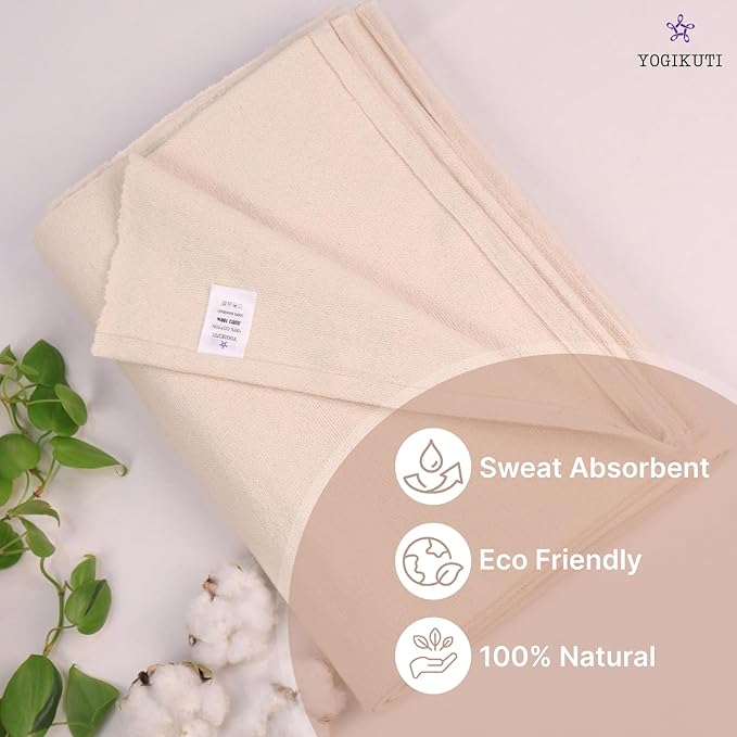 Yogikuti Iyengar Cotton Yoga Blanket Set of One – Thick Handwoven Yoga Blankets for Restorative Yoga, Meditation & Pranayama – Premium Cotton Yoga Blanket for Support & Comfort in Pranayama