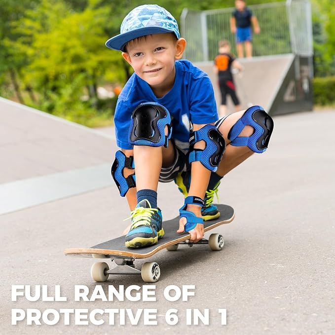 BOSONER Kids/Youth Knee Pad Elbow Pads Guards Protective Gear Set for Roller Skates Cycling BMX Bike Skateboard Inline Skatings Scooter Riding Sports