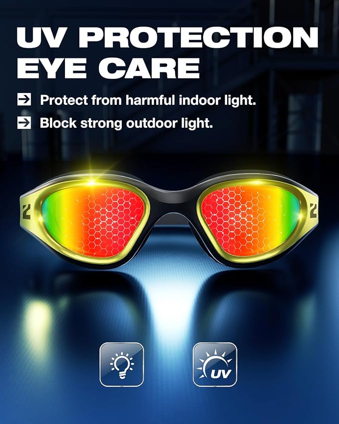 ZIONOR G1 Nava Super Anti-Fog Unisex Swim Goggles Mirror/Bright Smoke Lens