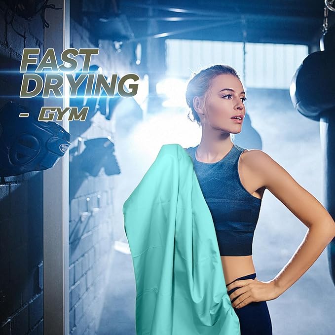 Microfiber Beach Towel-Perfect for Travel, Sports, Camping, Swimming, Yoga, Gym- Quick Dry, Sand Free, Compact, Lightweight, Absorbent (Mint,X-Large(200x90cm, 78x35”))