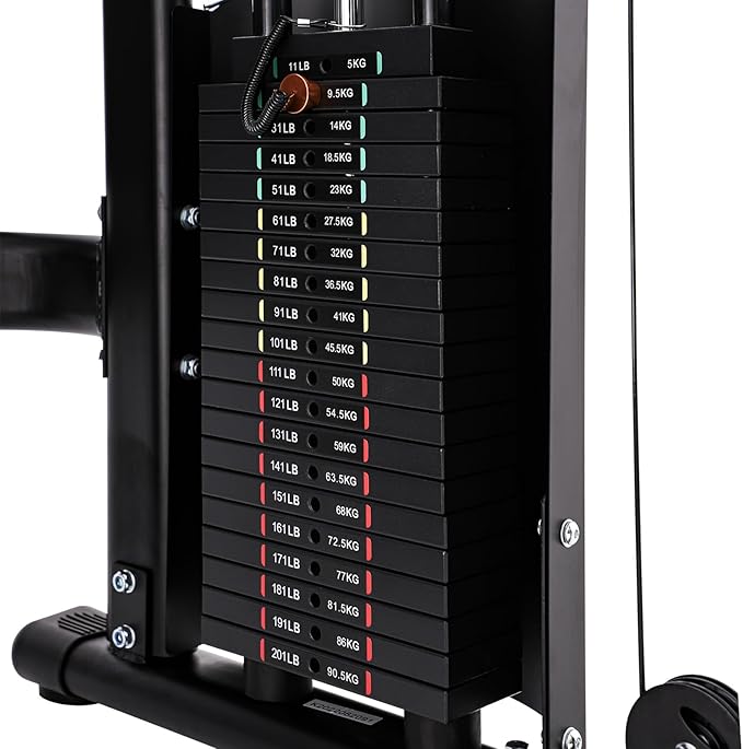 Altas Strength 3073 Home Gym Equipment with 1000 lbs Weight Capacity, 2000 lbs Cables, Strength Training Cable Machine Includes Accessories Light Commercial Fitness Versatile Workouts Easy Assembly