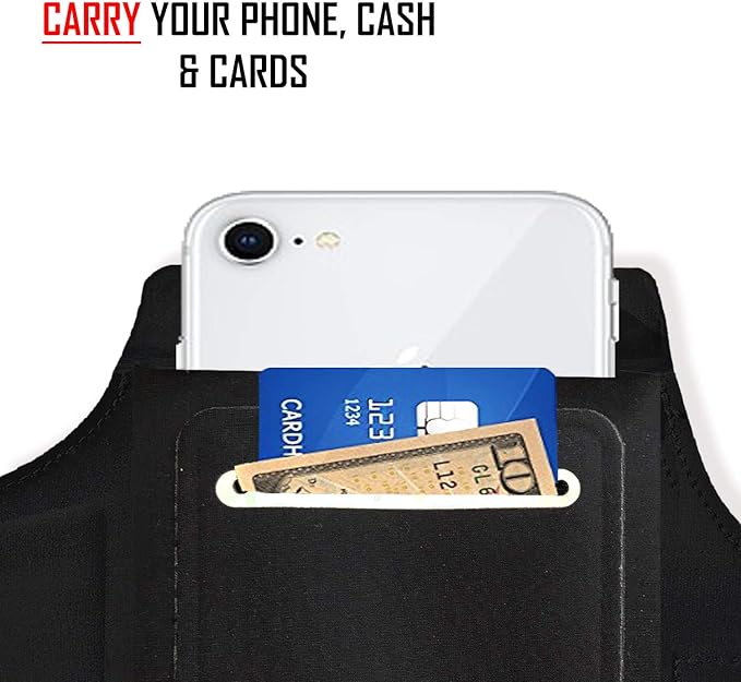 RevereSport Waterproof Running Armband for Phone with Case On (Otterbox, Lifeproof). Sports Phone Holder for iPhone 17/16/15/14/13/12/Max/Plus/Pro/AIR & Samsung S25/S24/S23/S22/S21/S20/Ultra (Large)