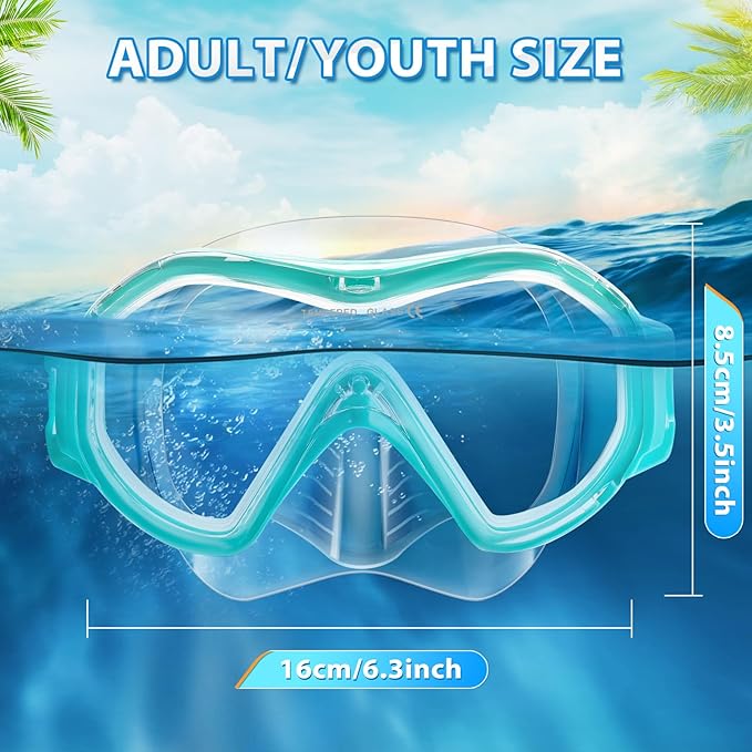 Supertrip Adult Swim Goggles Swimming Goggles with Nose Cover Elastic Fabric Strap Tempered Glass Snorkeling Gear for Adults