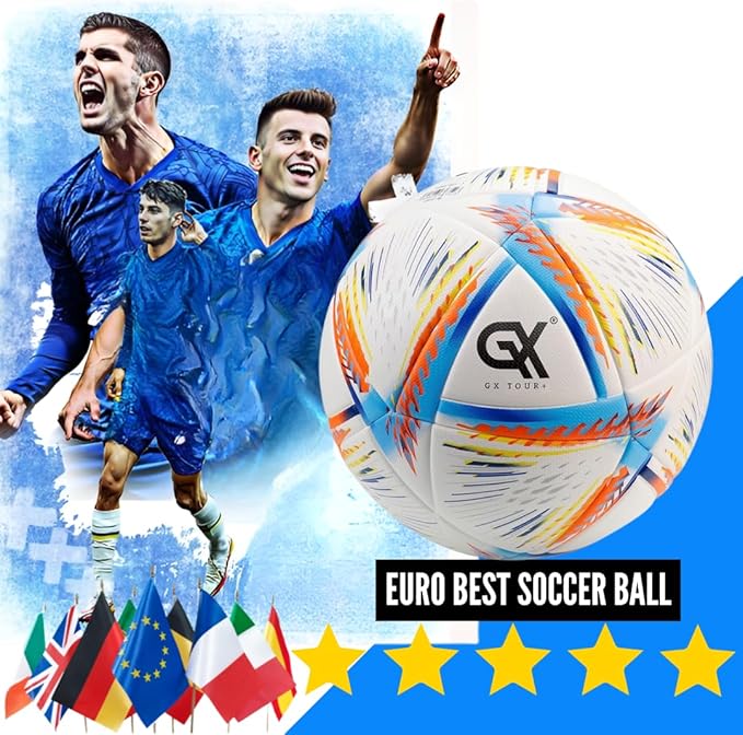 Thermo Bonded Polyurethane Soccer Ball Size 5 – Professional Grade PU Material, USA Quality Outdoor Sports, Premium Size 5 Soccer Ball for Training & Competitive Matches