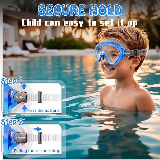 Kids Swim Goggles with Nose Cover -Diving Mask Leak-Proof Design for Boys Girls Ages 5-15 | Anti-Fog & UV Protection Swimming Glasses