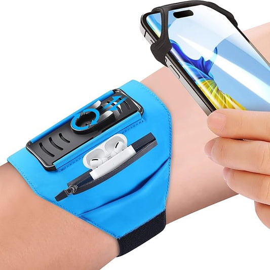 Detachable & 360° Rotatable Armband - Reflective Strap with Zipper Pocket Holder Bag - Compatible with iPhone 16 15 14 Pro Max Plus Samsung Galaxy Note for Running Workout Exercise Walking & Sports