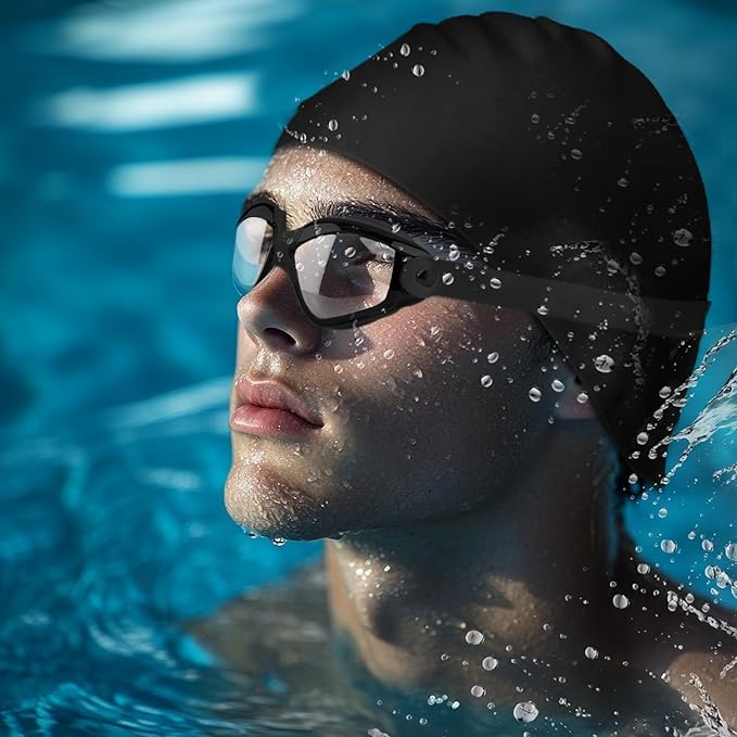 Swim Goggles Swimming Goggles No Leaking with Nose Clip, Earplugs, Swim Cap and Case for Men Women